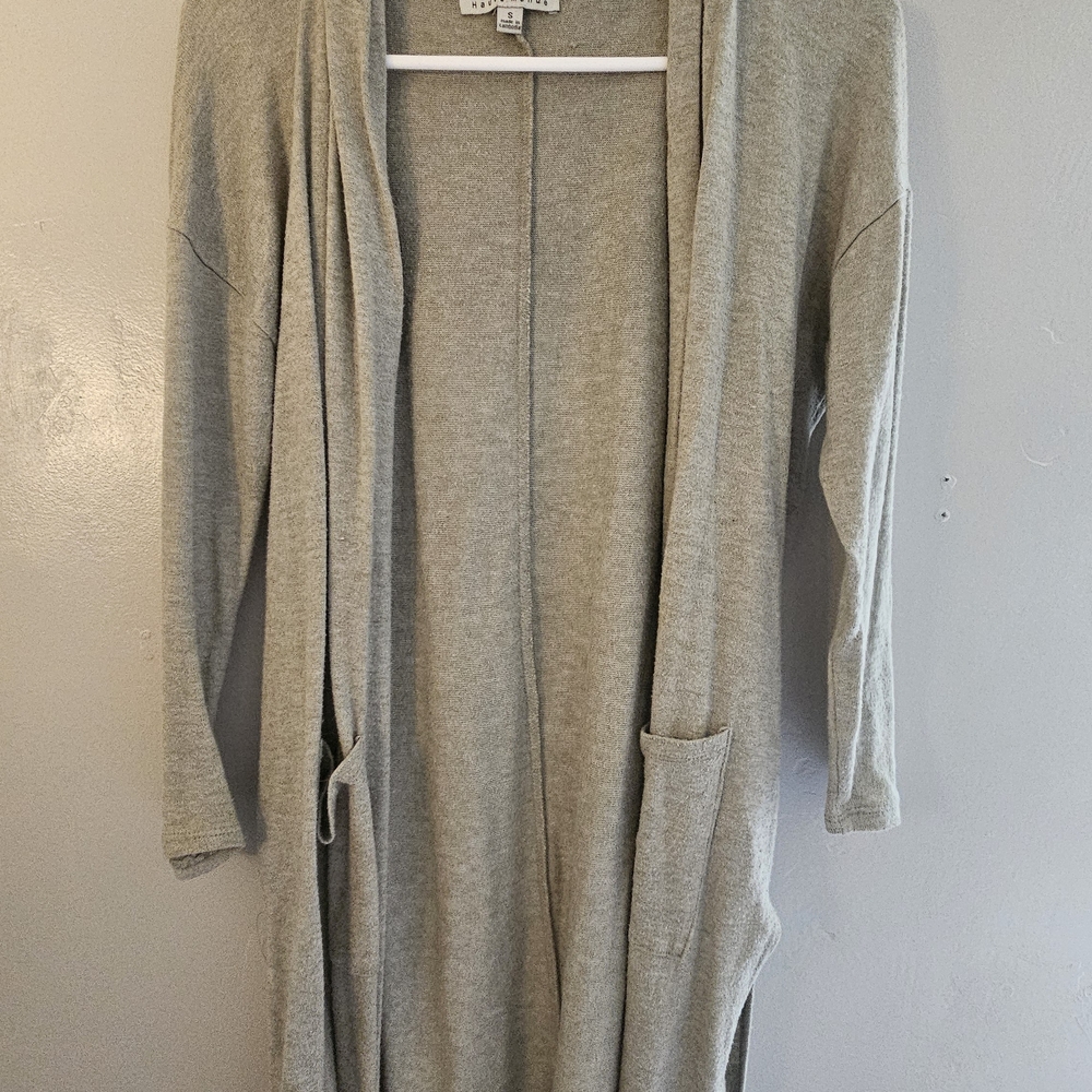 Haute Monde Soft Gray Open Cardigan